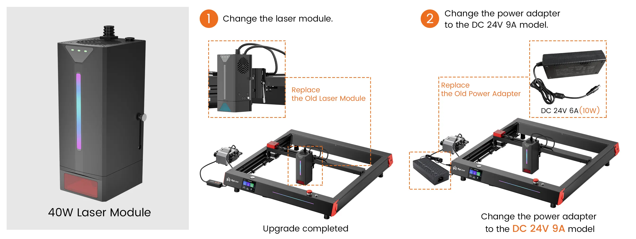 How to Upgrade to 40W Laser Module