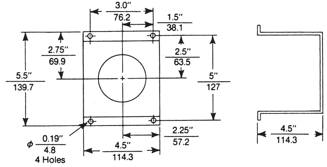 Model 600-3-3950 Surface Mounting Bracket