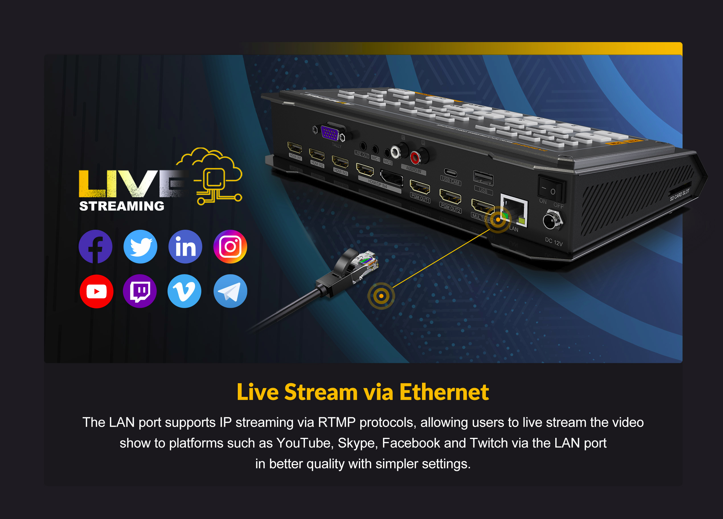 Live Stream via Ethernet