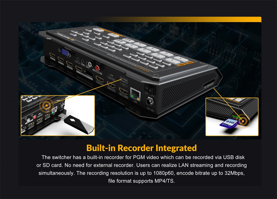 Built-in Recorder Integrated