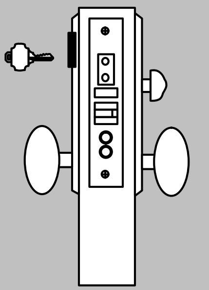 latch operate by knob from either side