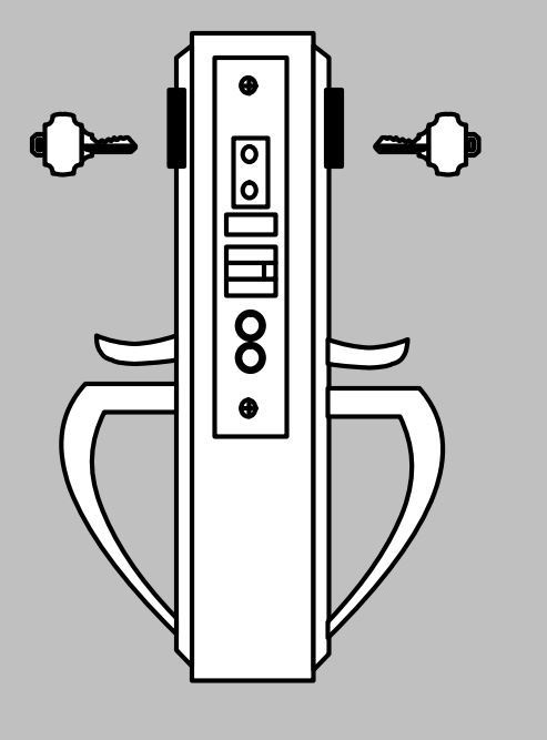 latch by thumb piece from either side