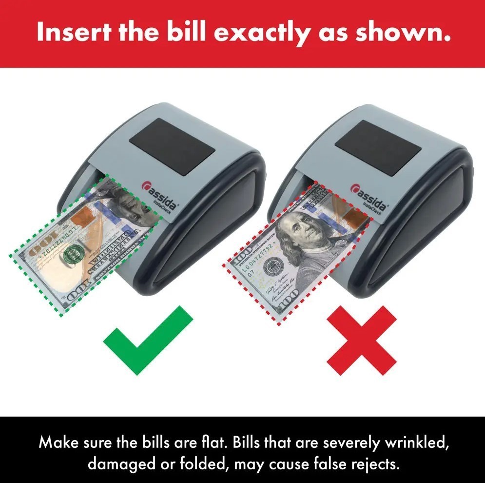Insert the Bill exactly as Shown