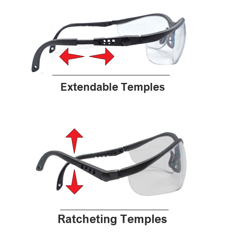 Extendable & Ratcheting Temples