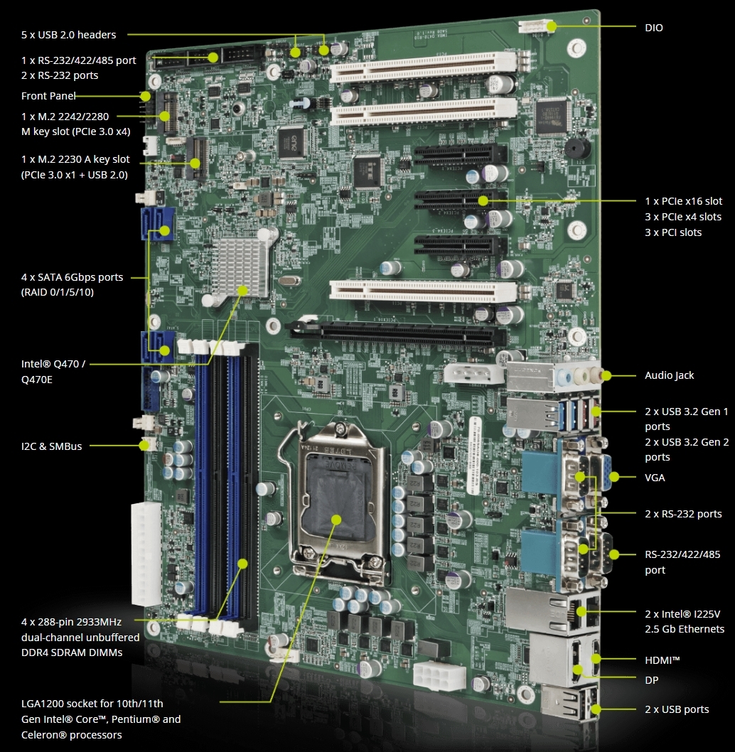Buy IEi IMBA-Q470-R10, ATX Motherboard Supports LGA1200 Intel