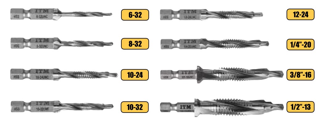 8 Pcs 3 in 1 Drill Tap Kit