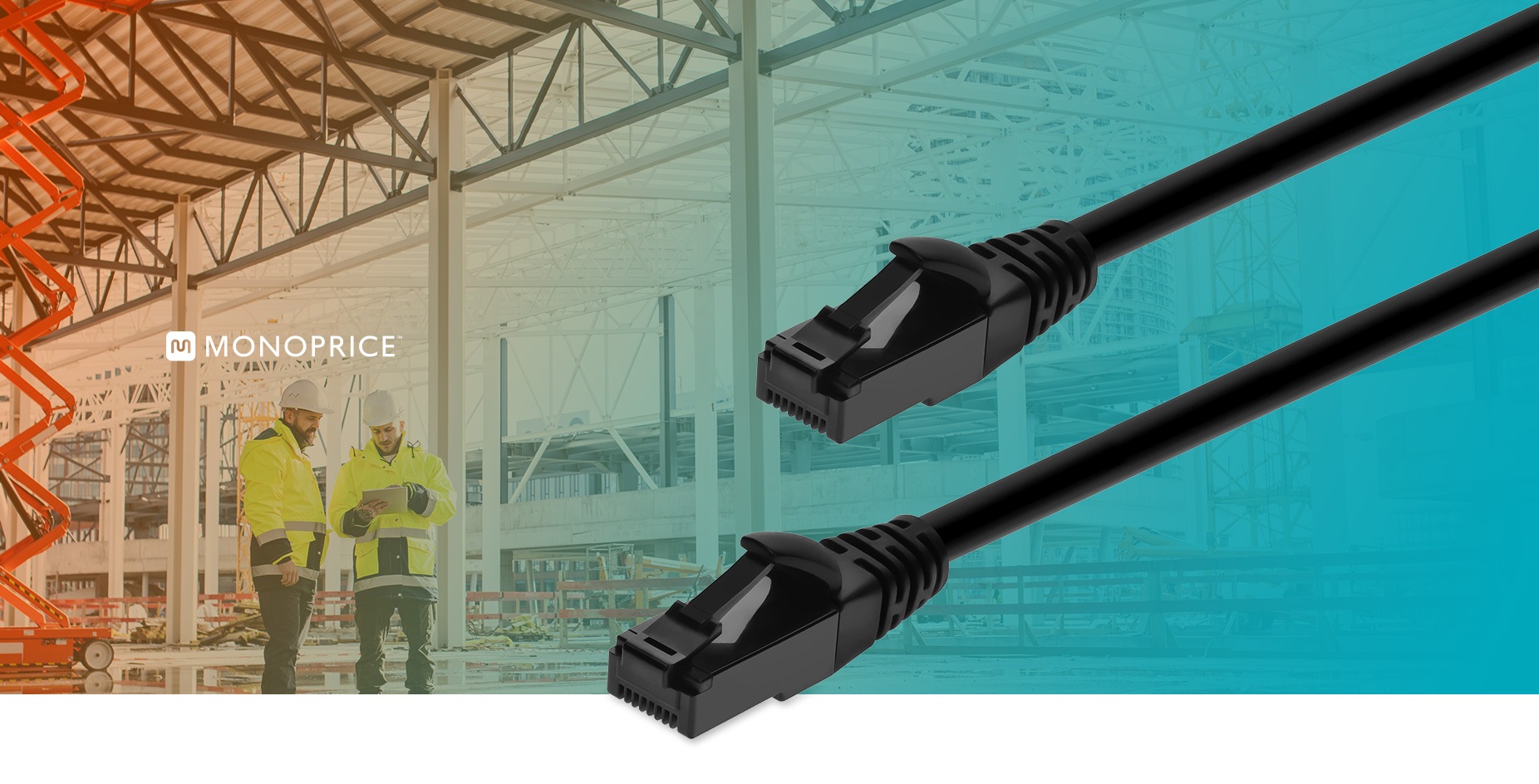 Cat6A 7ft Black Flexible TPE Outdoor Patch Cable