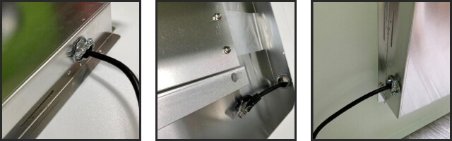 5. Tighten the screws of the cable connector hole until snug against the cable.