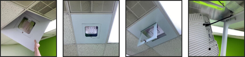7. Put the AccelTex ceiling tile in place.
