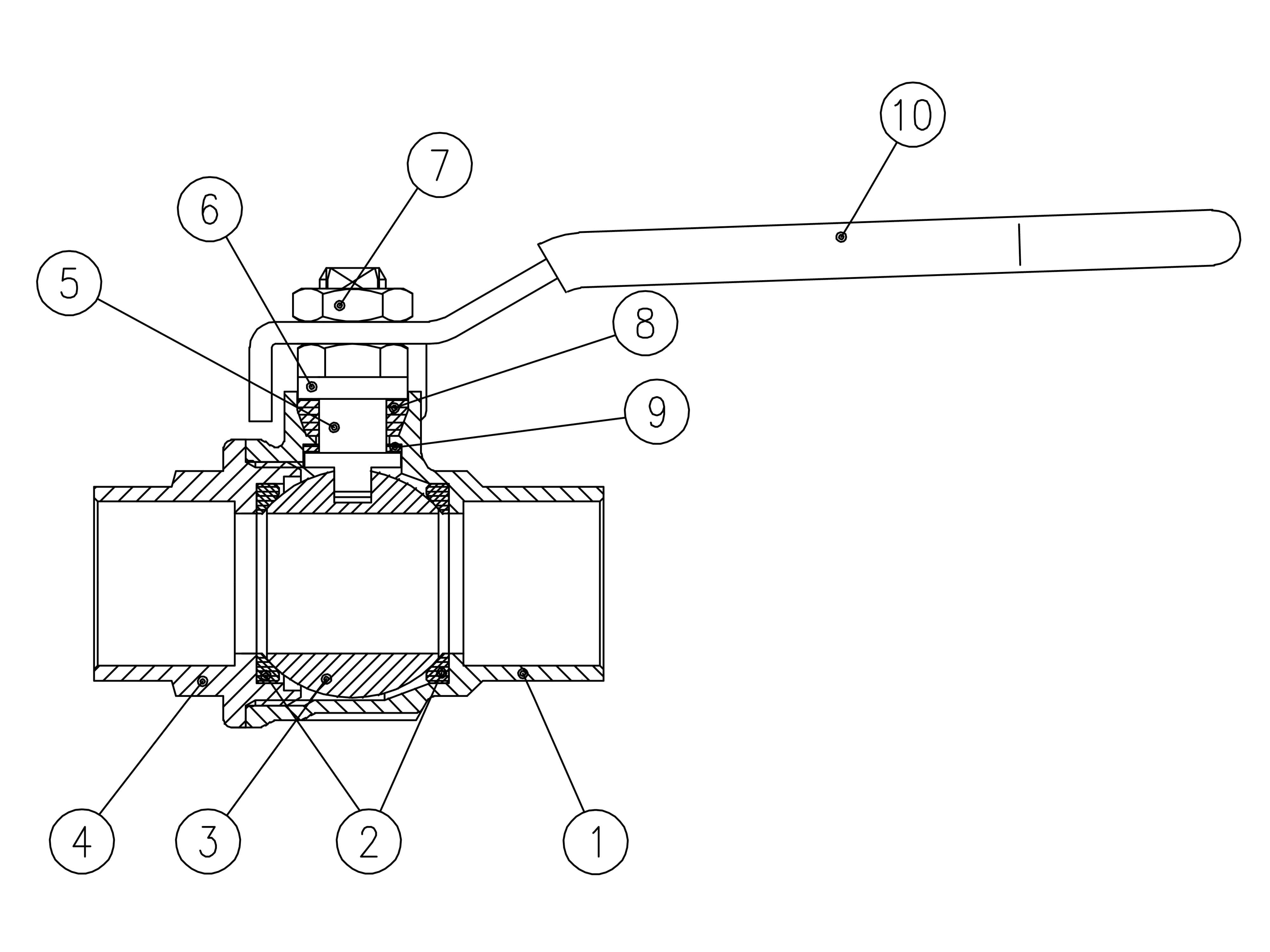 ball valves s42 technical drawing