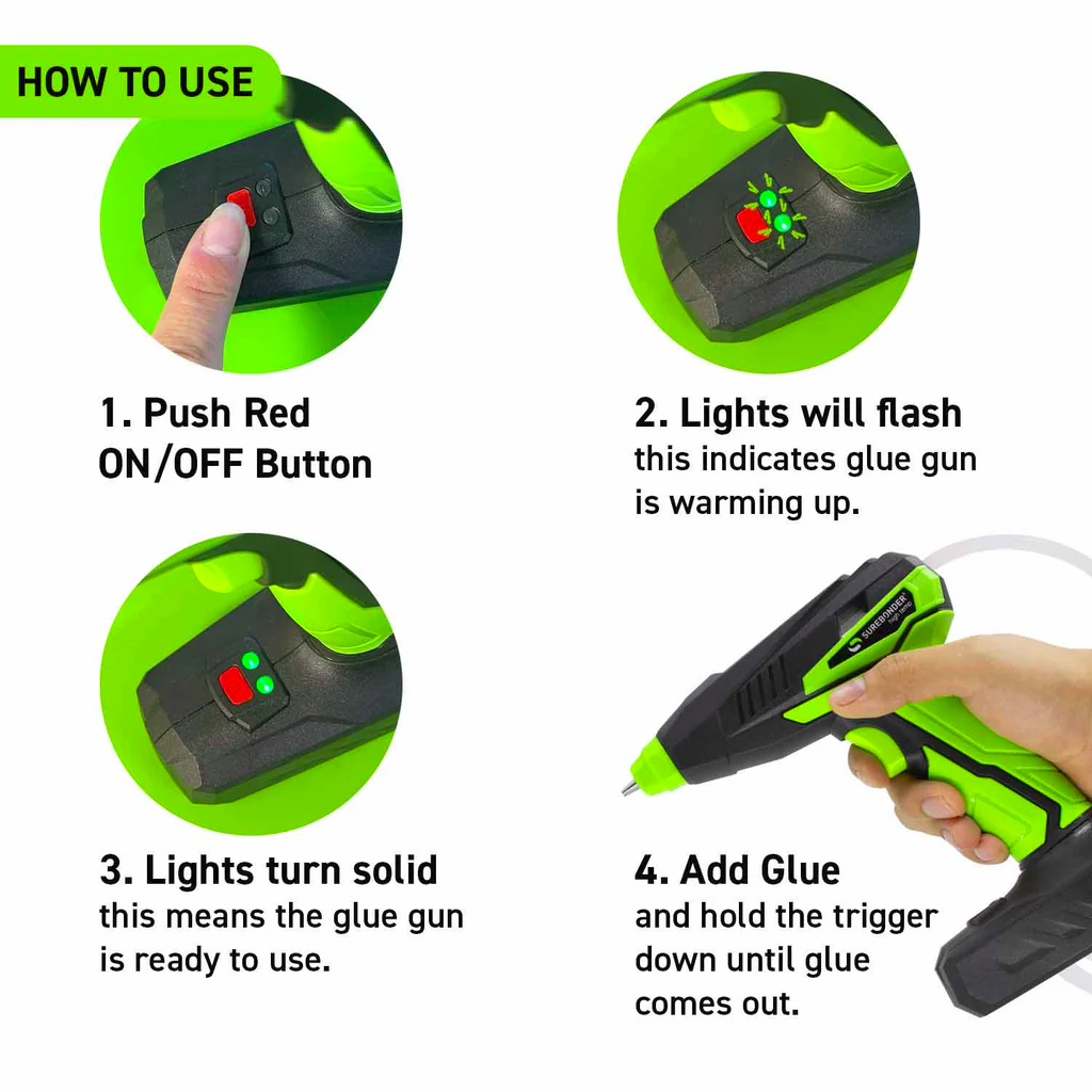 How to Use Motorized Mini Glue Gun - High Temperature 35 Watt