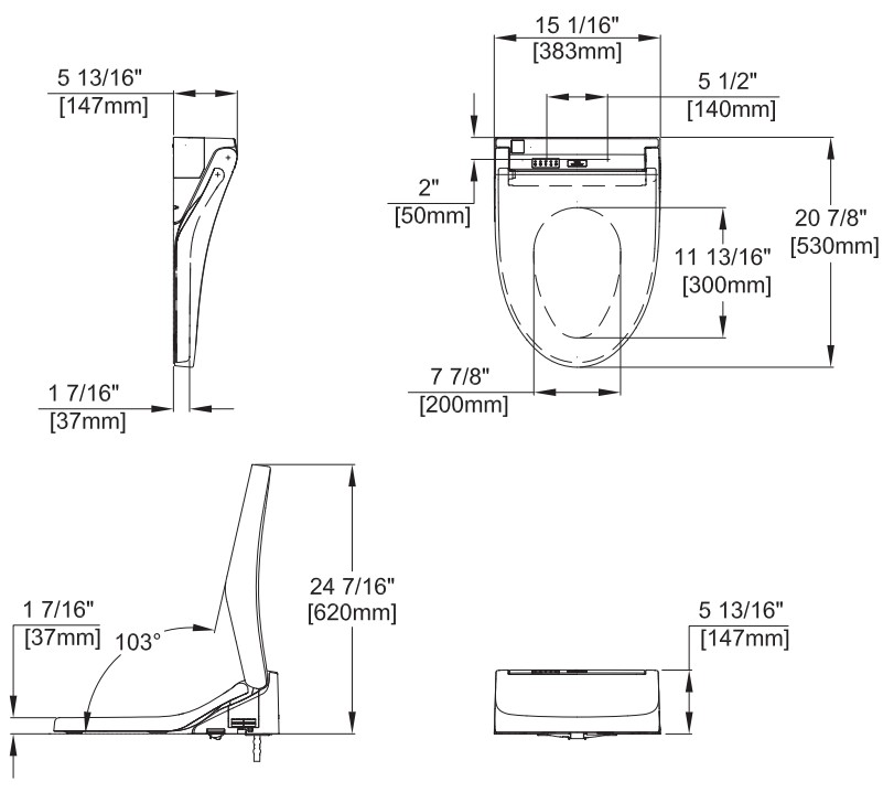 Buy TOTO SW3084T4001, WASHLET Toilet Seats C5 Tank Type Cotton Prime Buy