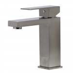 Single Lever Tall Square Bathroom Faucet, Brushed