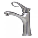 Single Lever Curled Bathroom Faucet, Brushed