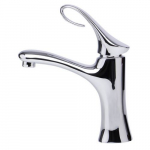 Single Lever Curled Bathroom Faucet, Polished