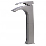 Single Lever Tall Modern Bathroom Faucet, Brushed