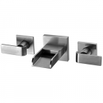 Widespread Wall Mounted Bathroom Faucet, Brushed