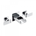 Widespread Wall Mounted Bathroom Faucet, Polished