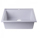 24" Drop-In Single Bowl Granite Kitchen Sink_noscript