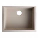 24" Undermount Single Granite Kitchen Sink, Biscuit_noscript