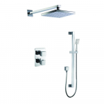 2 Way Thermostatic Square Knob Shower, Chrome_noscript