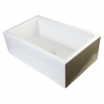 30" Smooth Fireclay One Bowl Farm Sink, Biscuit_noscript