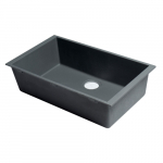 30" Undermount Single Granite Kitchen Sink, Titanium_noscript