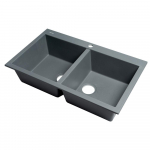 34" Drop-In Double Bowl Granite Kitchen Sink_noscript