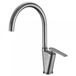 Faucet Gooseneck Single Hole Bathroom, Brushed Nickel_noscript