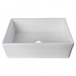 30" Single Lip Bowl Kitchen Farm Sink, White_noscript