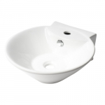 17" Round Wall Mounted Ceramic Sink with Faucet Hole_noscript
