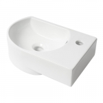 16" Small Wall Mounted Ceramic Sink with Faucet Hole