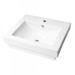 24" Rectangular Semi Recessed Ceramic Sink w/ Faucet Hole_noscript