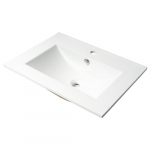 25" Rectangular Drop In Ceramic Sink with Faucet Hole_noscript