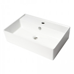 24" Rectangular Ceramic Sink with Faucet Hole, White_noscript