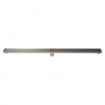 47" Stainless Steel Linear Shower Drain w/ Groove Lines_noscript