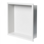 16" x 16" Square Single Shelf Shower Niche, White_noscript