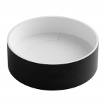 15" Round Solid Surface Resin Sink, Black Matte