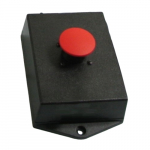 Red Mushroom Button in Wall-Mount ABS Plastic Encl.
