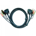 USB DVI-D Dual Link KVM Cable 10'_noscript