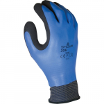 Coated Work Gloves, Blue with Black, Size 10