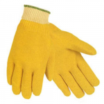 Full Coat PVC Cotton Lined Gloves, S, Yellow_noscript