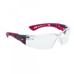 RUSH+ Safety Glasses, Black/Red, Frame Clear Lens_noscript