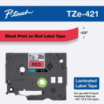 Black on Red Label Tape Cartridge for P-Touch, 9 mm_noscript