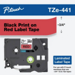 Black on Red Label Tape Cartridge for P-Touch, 18 mm_noscript