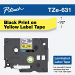 Black on Yellow Label Tape Cartridge, 12 mm_noscript