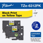 Black on Yellow Label Tape Cartridge for P-Touch_noscript