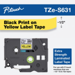 Black on Yellow Label Tape Cartridge, 12 mm / 0.47"_noscript