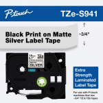 Black on Matte Silver Label Tape Cartridge, 18 mm_noscript