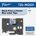 Black on Pastel Blue Label Tape Cartridge, 12 mm_noscript